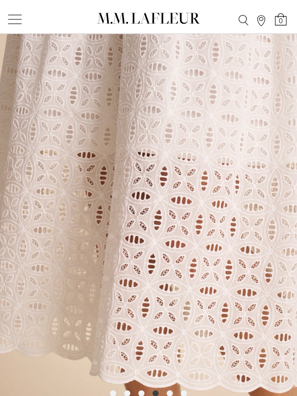 MM.LaFleur White Sleeveless Eyelet Midi Dress - Picture 6 of 7